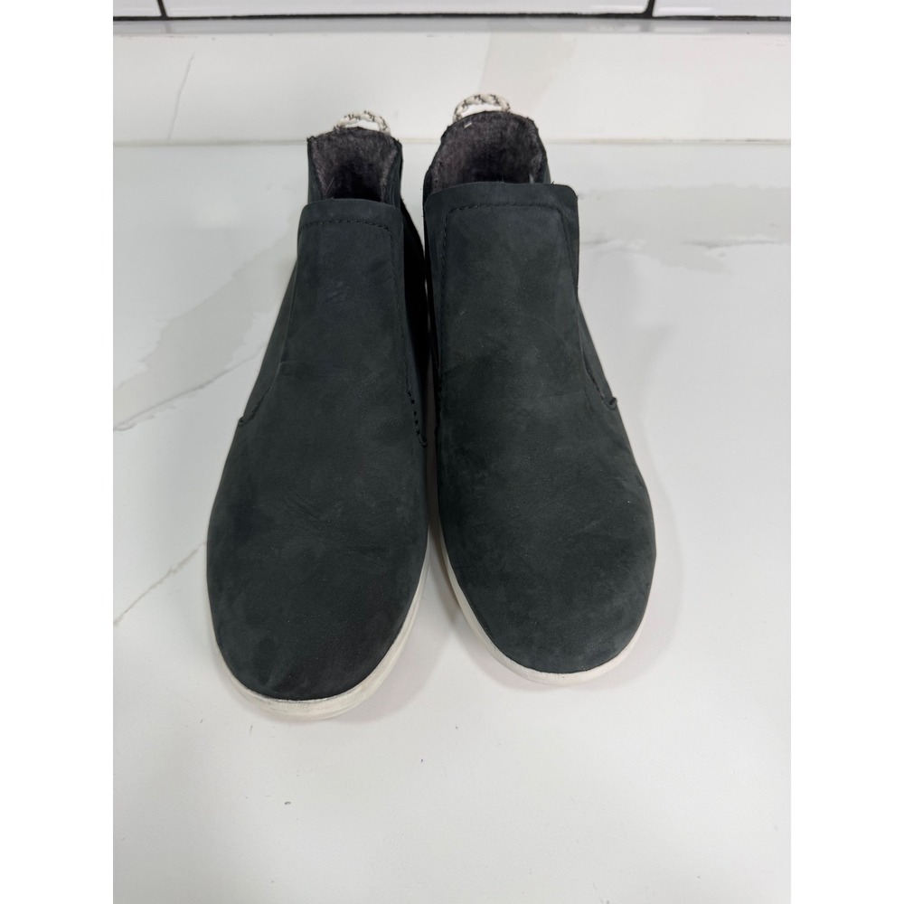 OluKai Hawaiiloa Manu Hope Womens 7 Black Waterproof Leather Ankle Boots